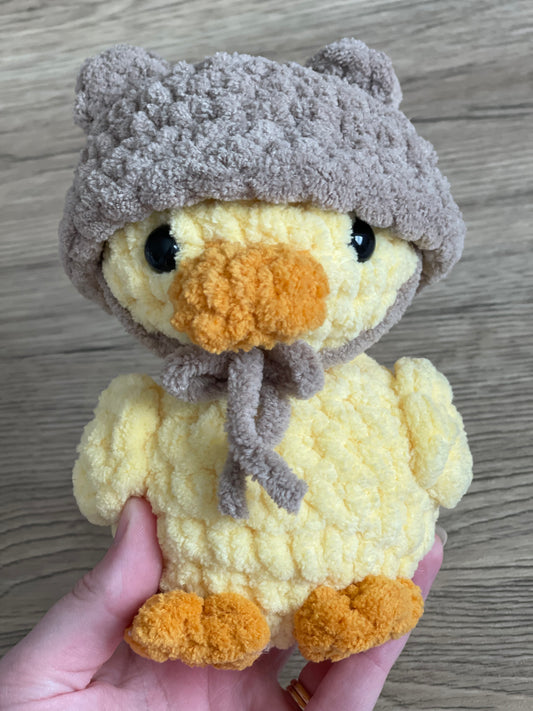 Crochet Duck in Bear Hat