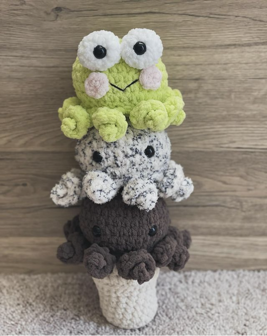 Crochet Keroppi Octopice-cream Cone